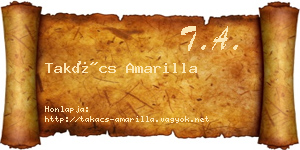 Takács Amarilla névjegykártya